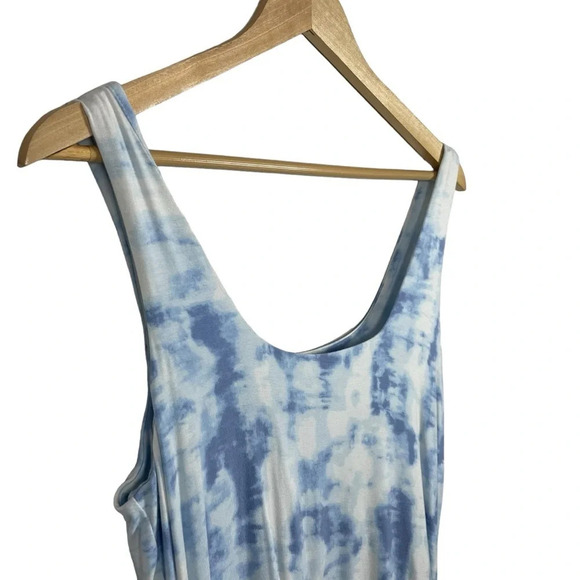 Tart Collections Tie Dye Ruched Tank Dress in Blue/White Size M - Picture 7 of 10